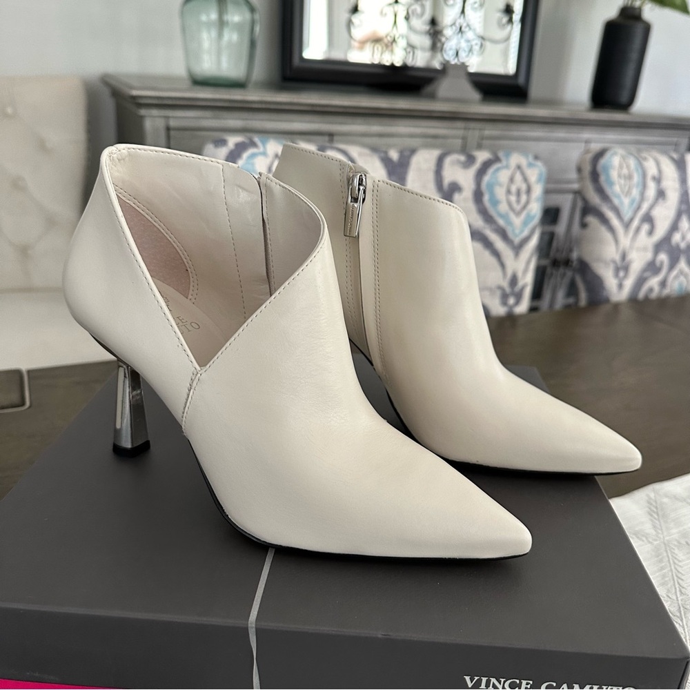 Vince Camuto Cream Ankle Boots